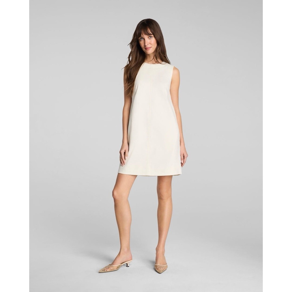 SPANX EasyBreezyCotton Linen Mini Dress Small  NWT Ivory. B-21